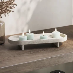 LED jumbo telys 6,1 x 4,5 cm 2 stk salvie grønn