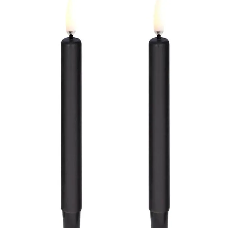 LED kertelys 1,3x13,8 cm 2 stk svart