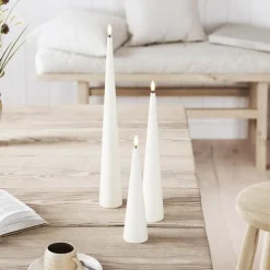 LED kjeglelys 5 x 28 cm hvit