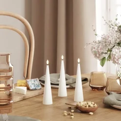 LED kjeglelys 5 x 28 cm hvit