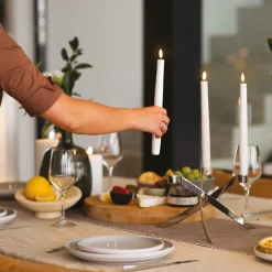 LED kronelys 2 stk hvit