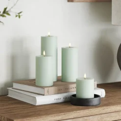 LED kubbelys 7,5 x 10 cm salvie grønn