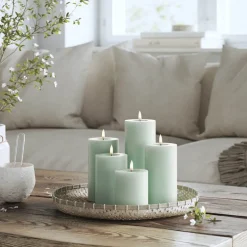 LED kubbelys 7,5 x 15 cm salvie grønn