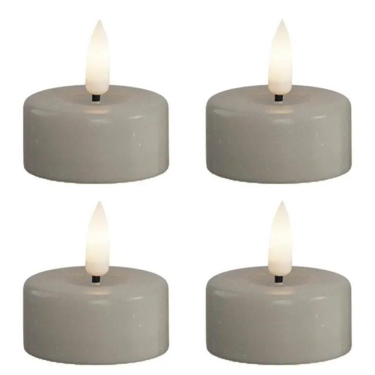 LED telys 3,5 x 4 cm 4 stk sand