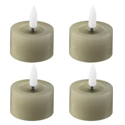 LED telys 4,5x2,5 cm 4 stk green leaf