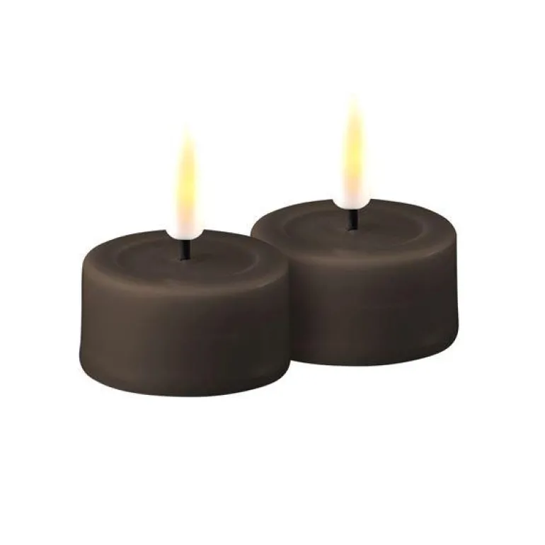 LED telys 4x5 cm mokka