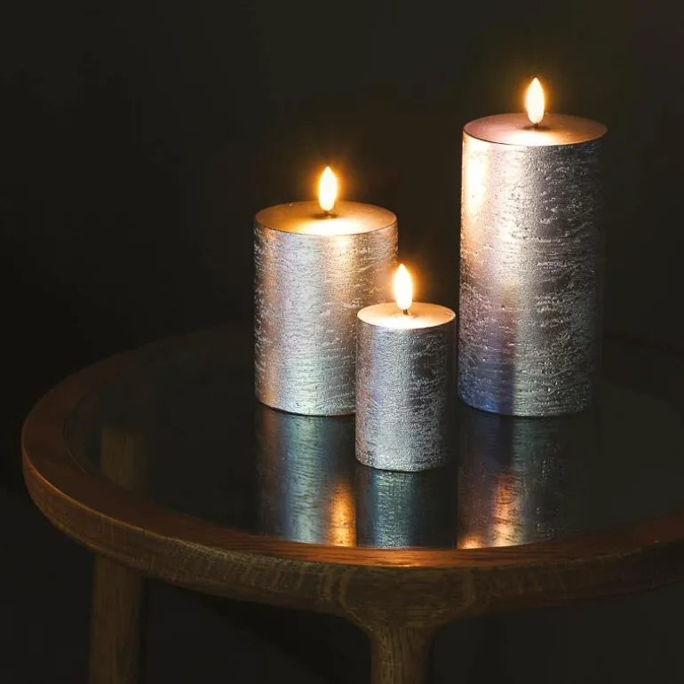 LED-lys 10x8 cm sølv