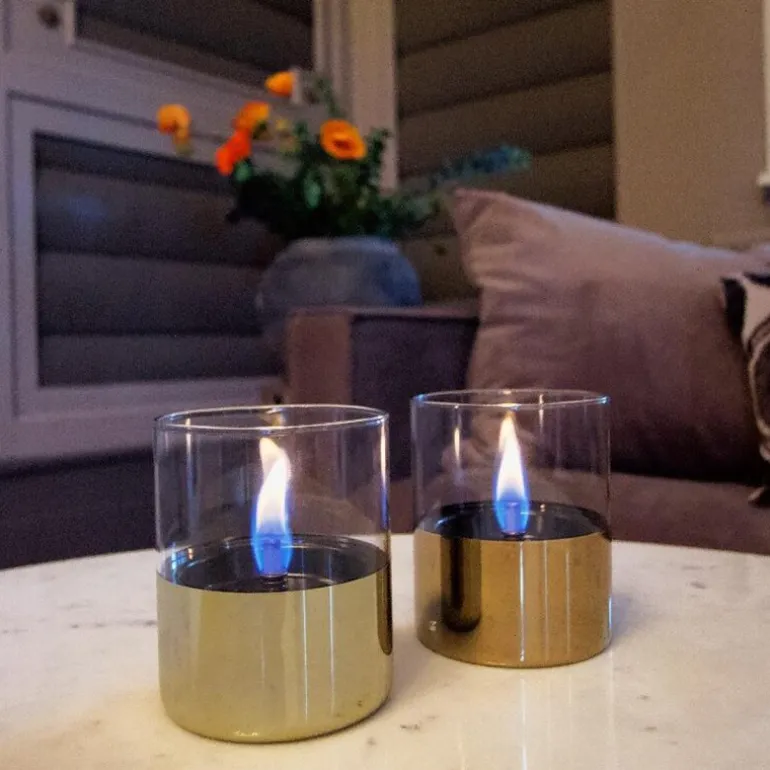 Lilly bordlykt 10 cm 2 stk gull