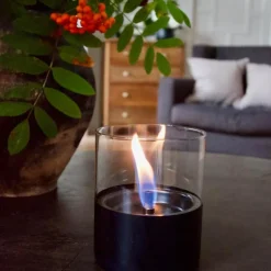 Lilly lykt 10cm svart/klar