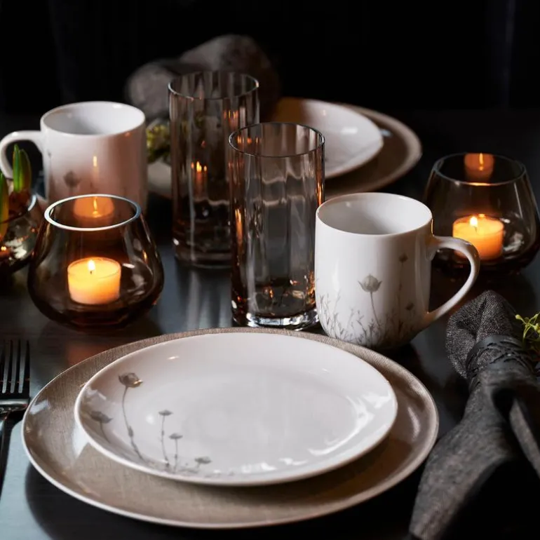 Linen asjett 21 cm beige