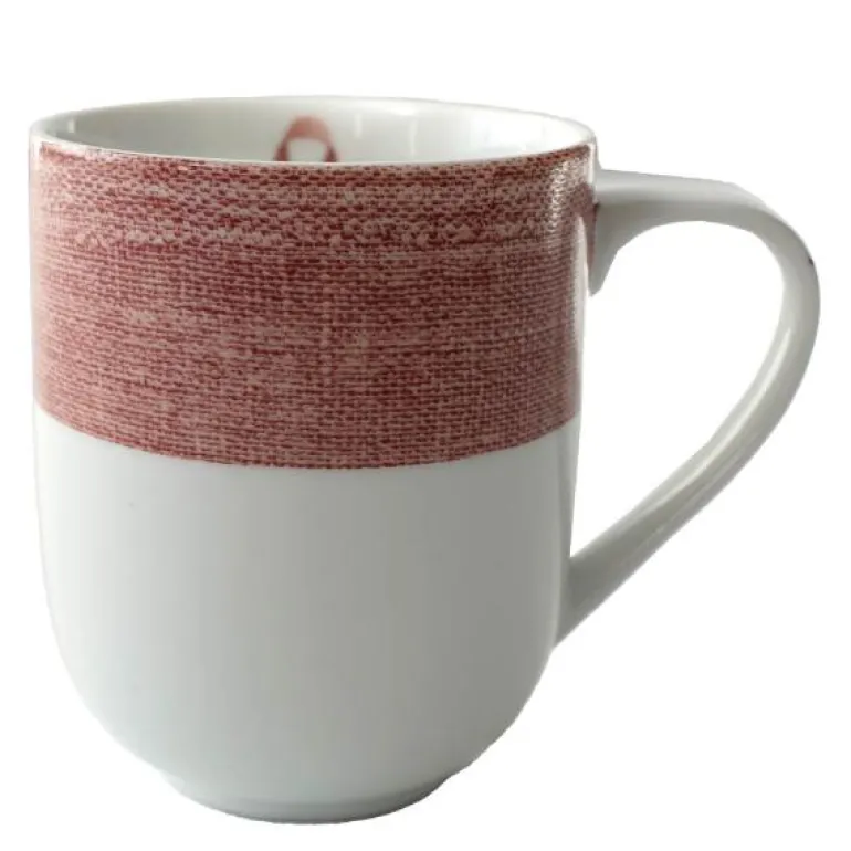 Linen rosa sløyfe krus 35 cl