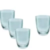Linje vannglass 30 cl 4 stk rillet isblå