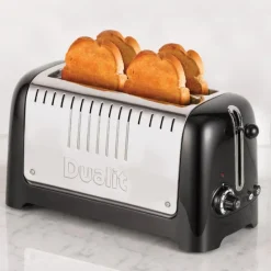 Lite brødtrister lang 4 skiver blank svart