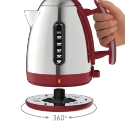 Lite vannkoker 1,5L rød/rustfri