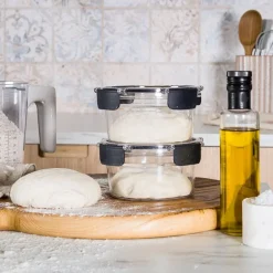 LocknLock oppbevaringsboks 2 stk 0,7 L klar/svart