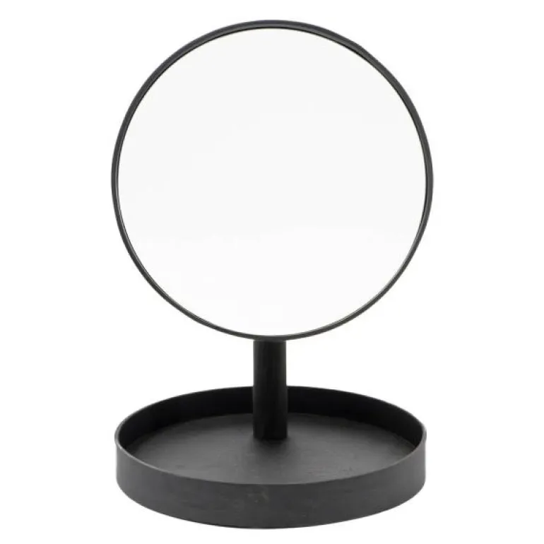 Look sminkespeil med fot 25 cm mørk eik
