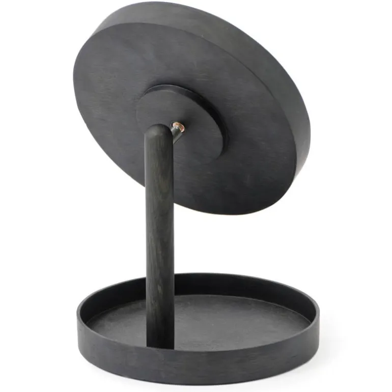 Look sminkespeil med fot 25 cm mørk eik