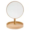 Look sminkespeil med fot 25 cm eik