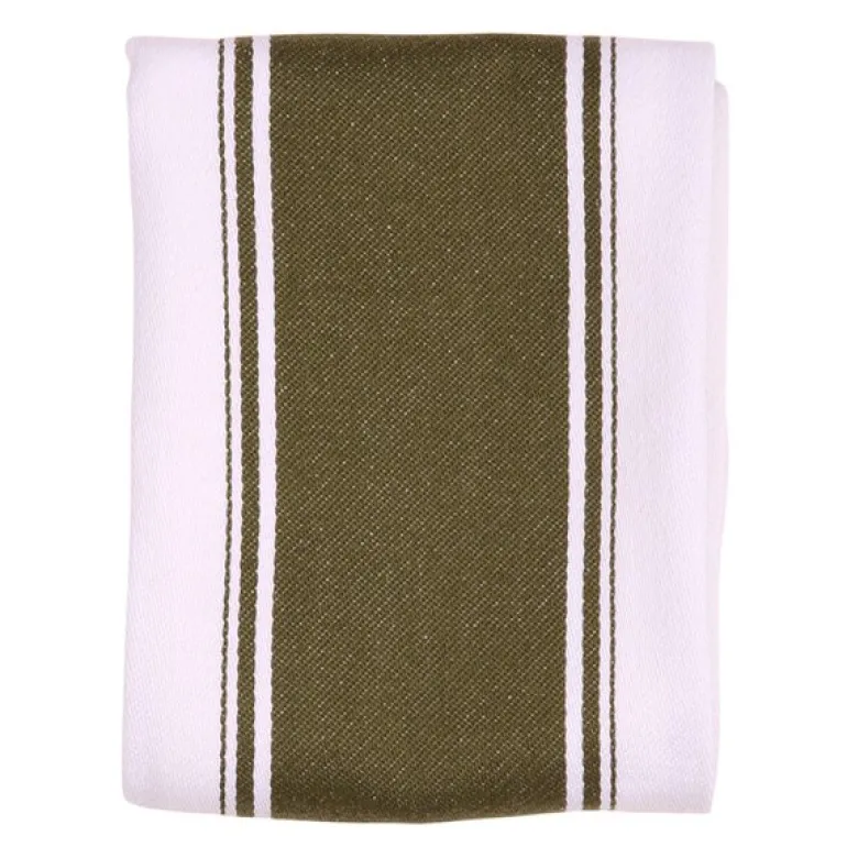 Love Colour stripet kjøkkenhåndkle 70x45 cm olivengrønn