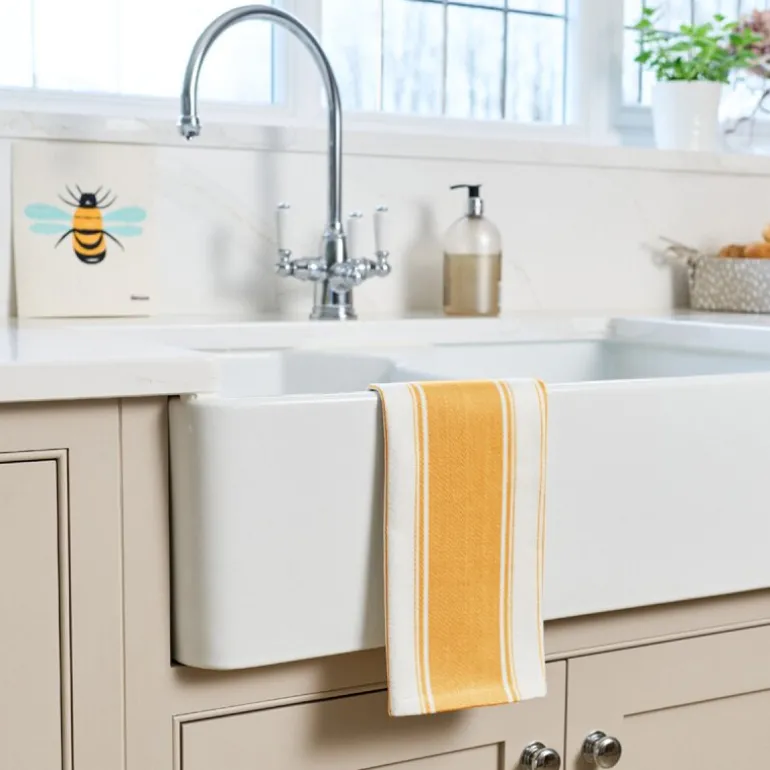 Love Colour stripet kjøkkenhåndkle 70x45 cm okergul