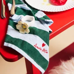 Love serviett 45x45 cm 2 stk grønn/lyseblå