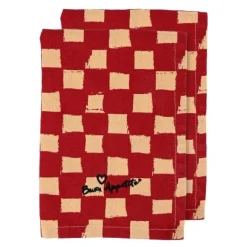 Love serviett 45x45 cm 2 stk rød/sand