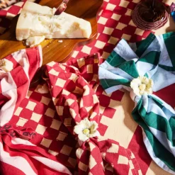 Love serviett 45x45 cm 2 stk rød/sand