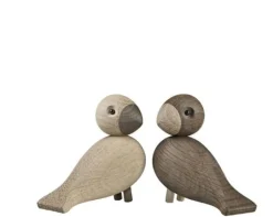 Lovebirds røkt eik/eik 8,8 cm 2 stk