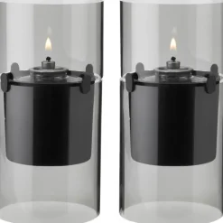 Lucie hurricane lyslykt 2 stk smoke