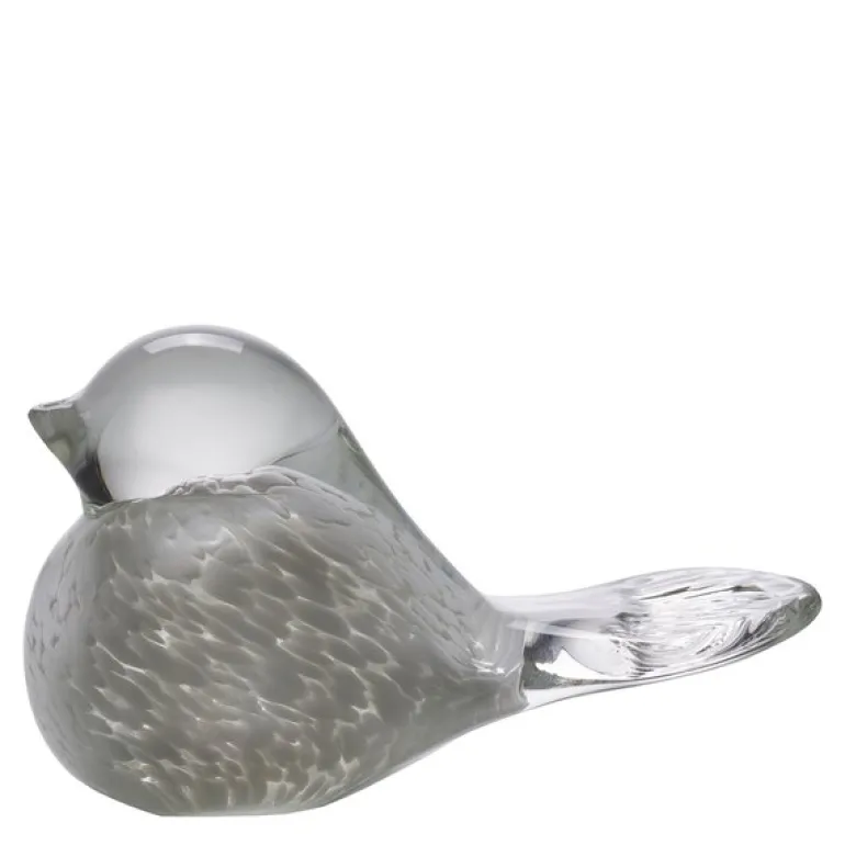 Lucky Bird glassfugl 10 cm hvit