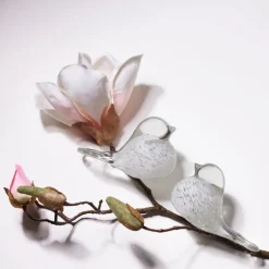 Lucky Bird glassfugl 10 cm hvit