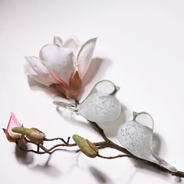 Lucky Bird glassfugl 10 cm hvit