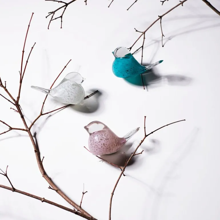 Lucky Bird glassfugl 10 cm hvit