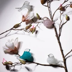 Lucky Bird glassfugl 10 cm hvit