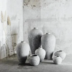 Luna krukke 18 cm grå