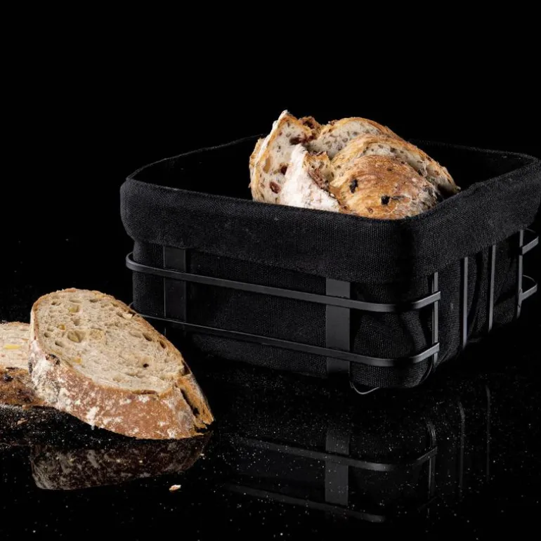 Lundi brødkurv 19x19 cm svart