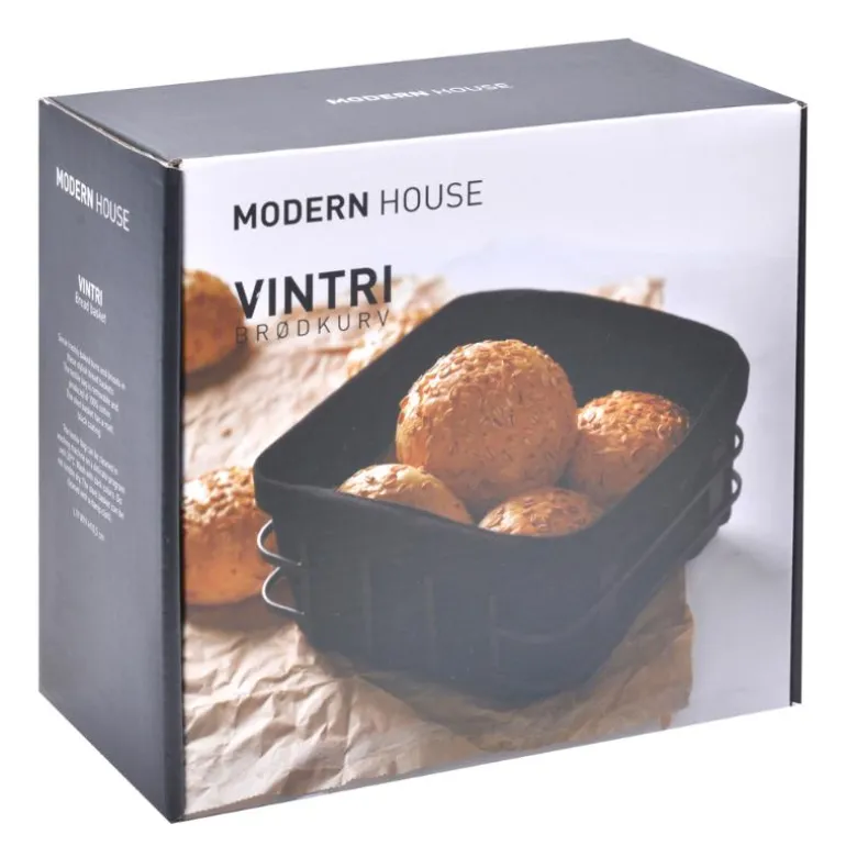 Lundi brødkurv 19x19 cm svart