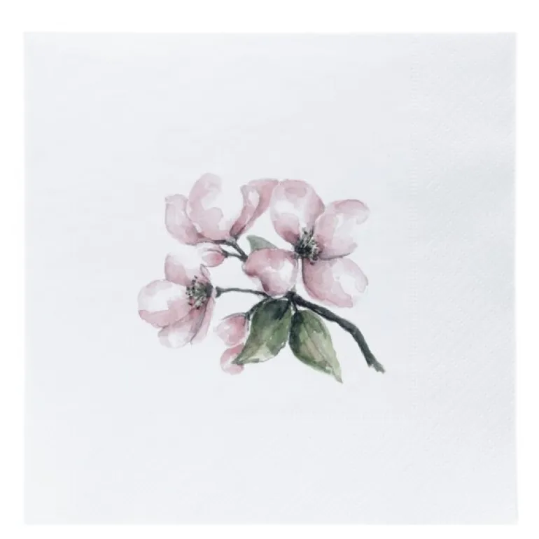 Lunsjserviett 16,5x16,5 cm 20 stk epleblomst