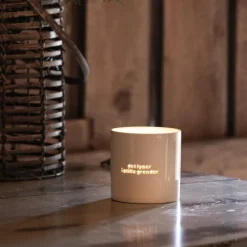 Lykt det lyser i stille 10x10 cm hvit