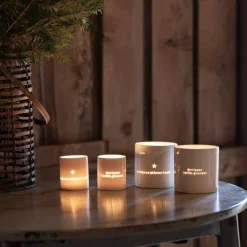 Lykt en stjerne skinner 10x10 cm hvit