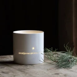 Lykt en stjerne skinner 10x10 cm hvit