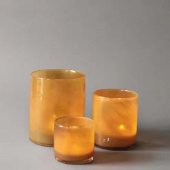 Lyric lyslykt 8x8 cm brown