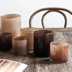 Lyric lyslykt 12x14 cm brown