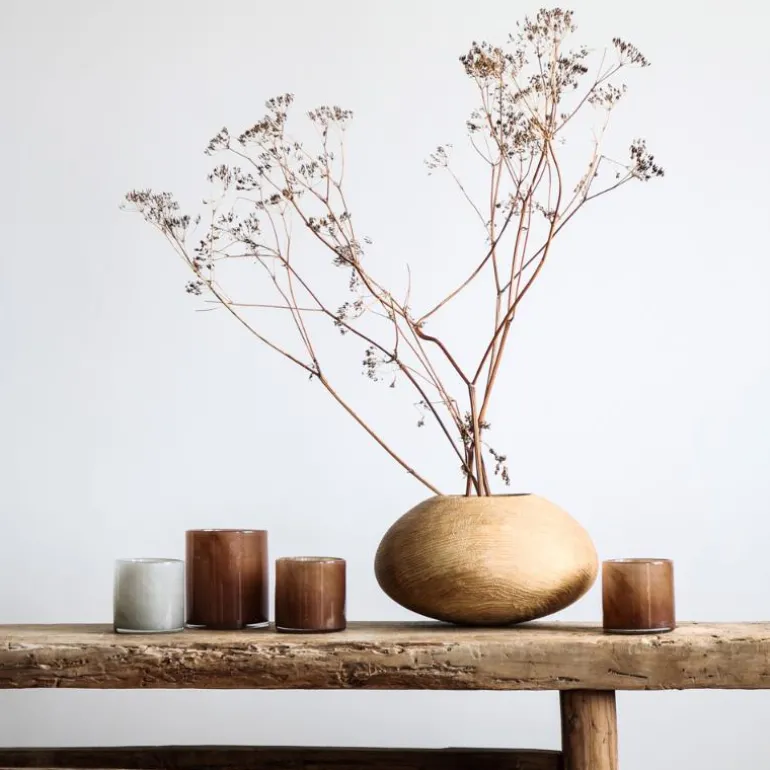 Lyric lyslykt 10x10 cm brown