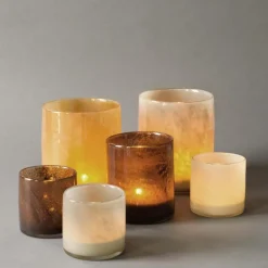 Lyric lyslykt 8x8 cm linen