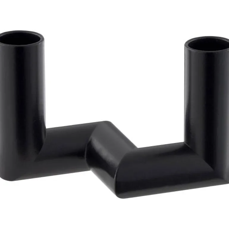 Lysestake 2-armet svart