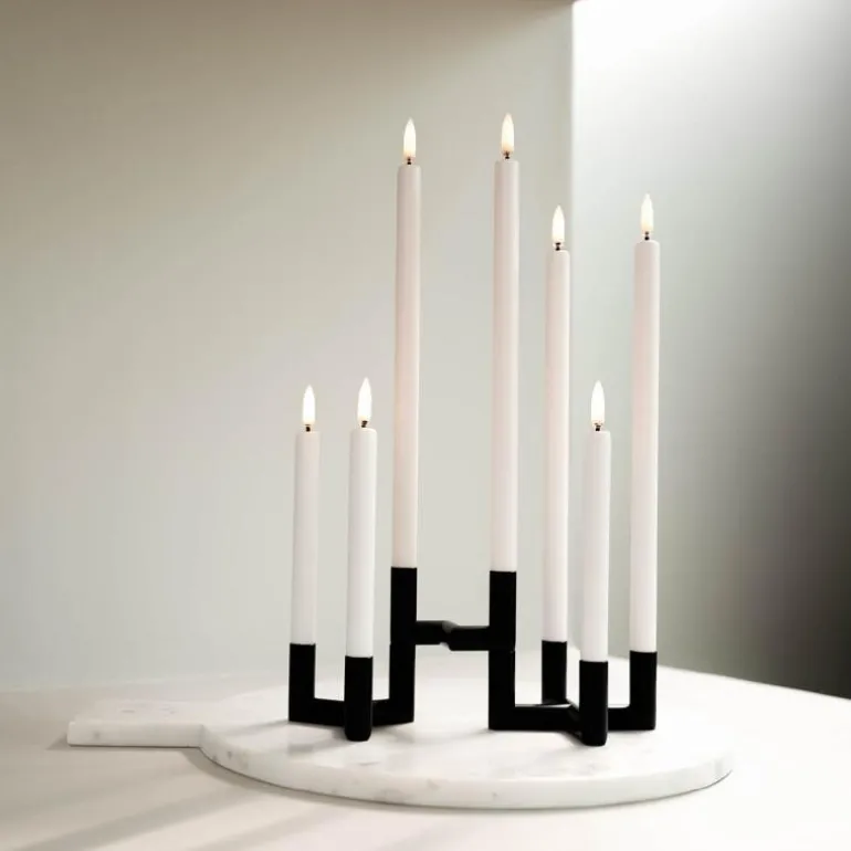 Lysestake 2-armet svart