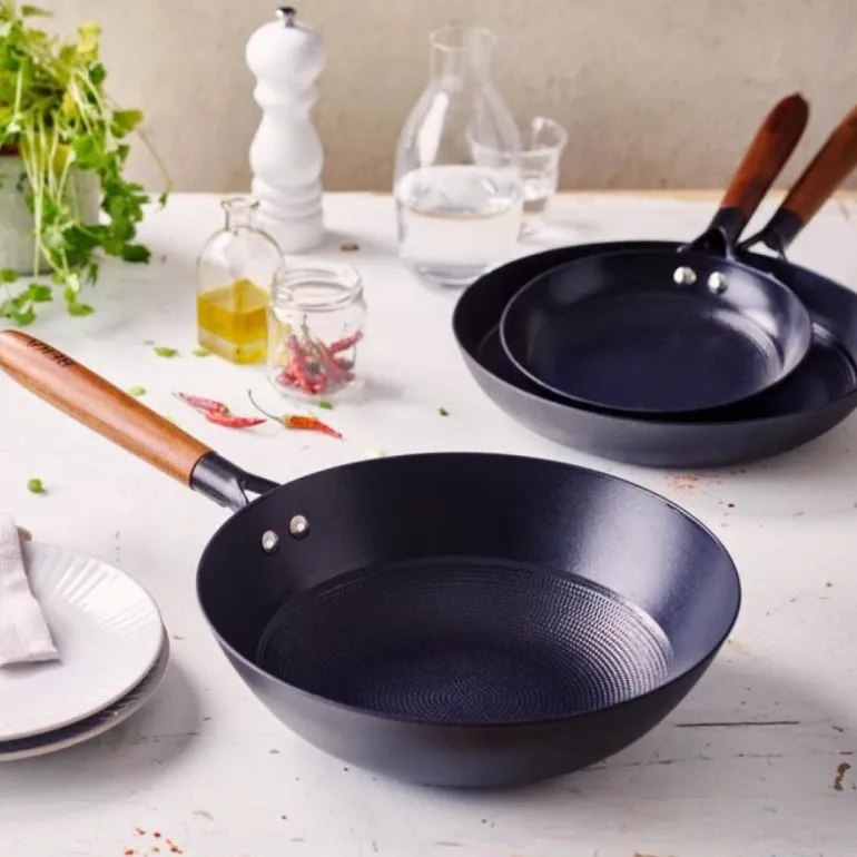 Mandala wok 28 cm svart