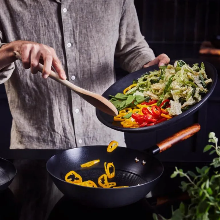 Mandala wok 24 cm svart