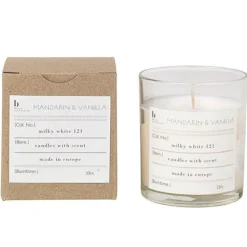 Mandarin/vanilla duftlys 7,4 cm hvit